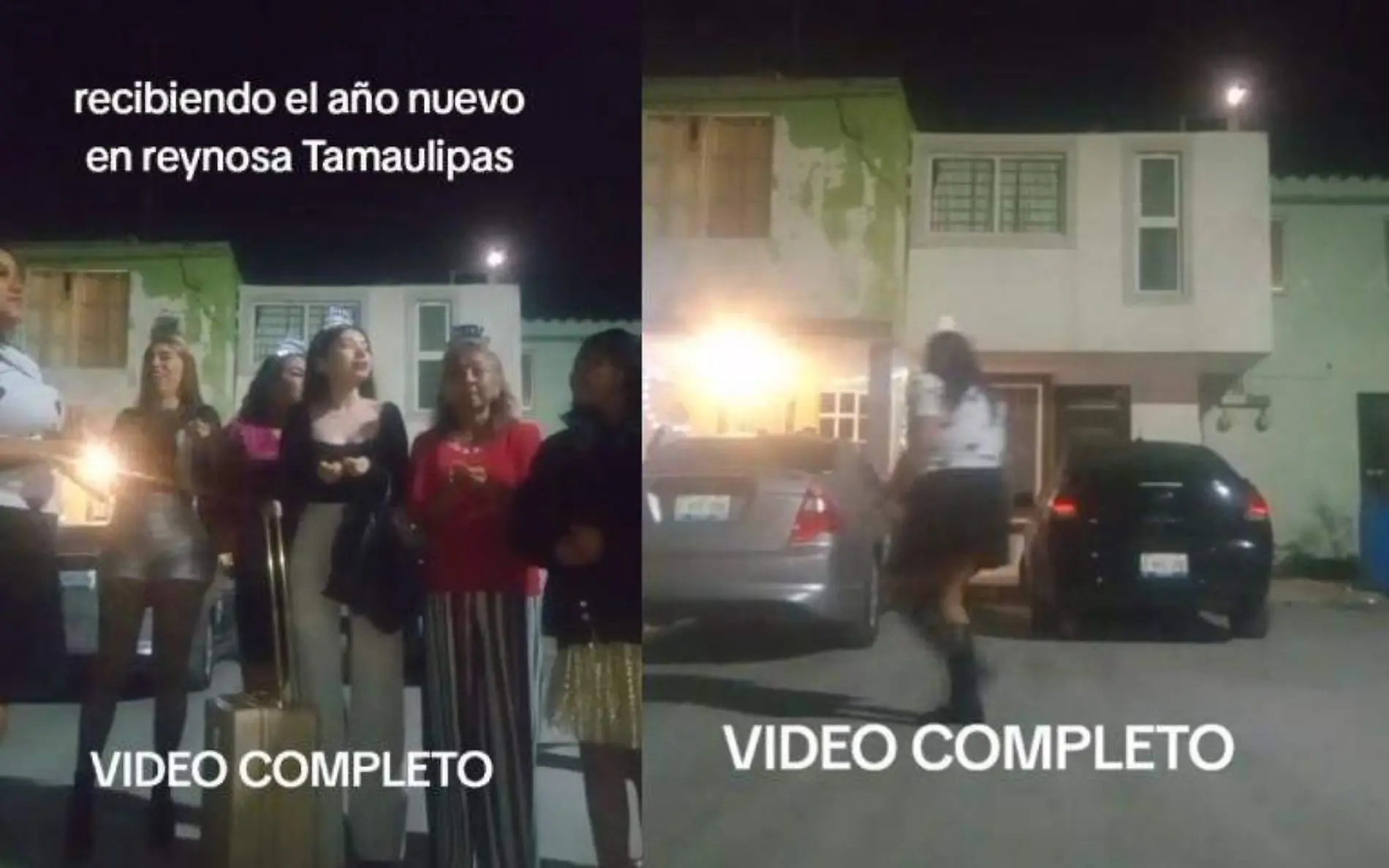 El grupo de mujeres celebraba el Año Nuevo en Reynosa, Tamaulipas cuando ocurrió algo inesperado Captura de pantalla TikTok